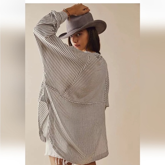 Free People One & Only Stripe Top Small Women's Casual Dolman Sleeves - Picture 2 of 7